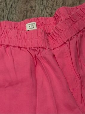 Crown & Ivy Beach Pink Elastic Waist Beach Shorts
